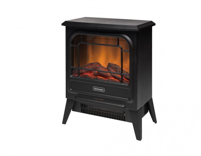 Lincsfire New 1850W Portable Electric Stove Fire Place Fireplace Heater Freestanding 2 Heat Settings Log Burning Flame Effect 
